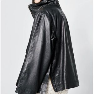 SMYTHE OVER THE HEAD LEATHER ANORAK